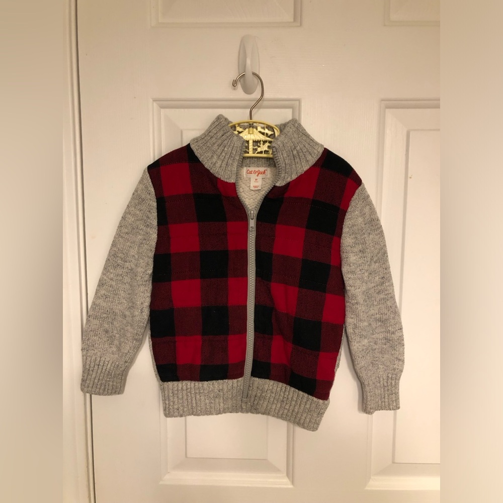 Boys zip up flannel fleece